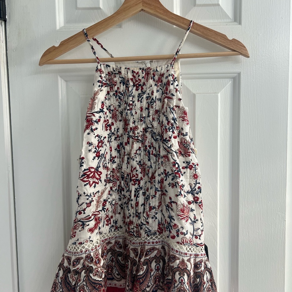 Moon River Red and Blue Patterned Top